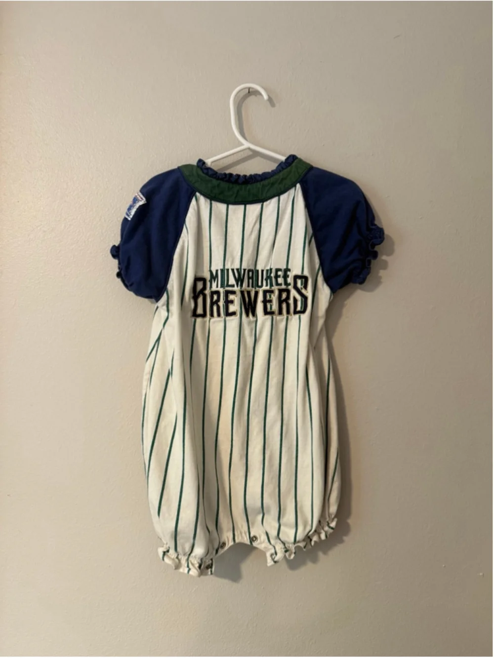 Vintage Milwaukee Brewers Baby Baseball Romper